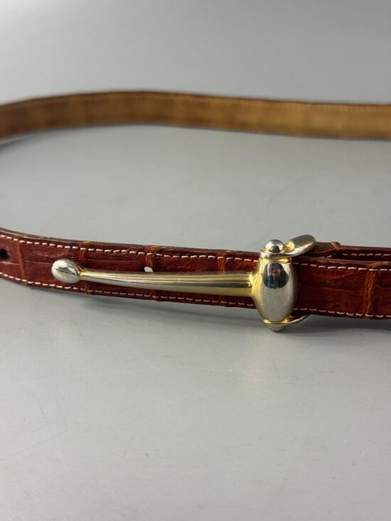 Vintage Carlisi Genuine Crocodile Leather Women\'s Belt, Size M main image 5
